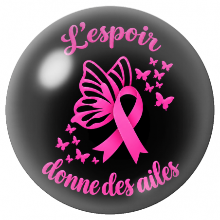 Cabochon en Verre Illustré L’Espoir Donne des Ailes 12 à 25mm