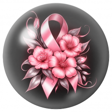 Cabochon en Verre Illustré Ruban Rose au Bouquet Lumineux 12 à 25mm pour la Création de Bijoux Fantaisie - DIY