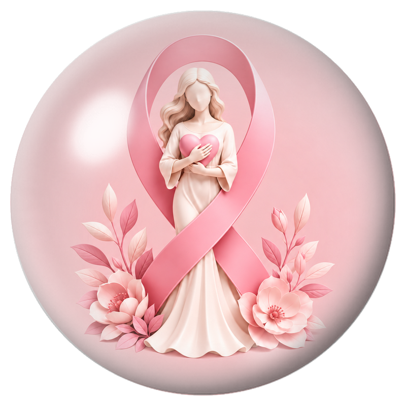 Cabochon en Verre Illustré Femme au Cœur et Ruban Rose 12 à 25mm pour la Création de Bijoux Fantaisie - DIY