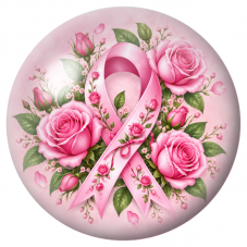 Cabochon en Verre Illustré Ruban Rose aux Grandes Roses 12 à 25mm pour la Création de Bijoux Fantaisie - DIY