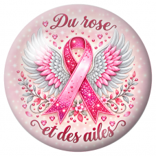 Cabochon en Verre Illustré Du Rose et des Ailes 12 à 25mm pour la Création de Bijoux Fantaisie - DIY
