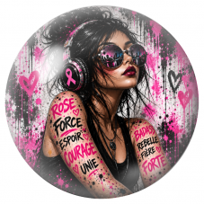 Cabochon en Verre Illustré Femme Rebelle, Fière et Forte 12 à 25mm pour la Création de Bijoux Fantaisie - DIY