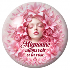 Cabochon en Verre Illustré Mignonne, Allons Voir si la Rose 12 à 25mm pour la Création de Bijoux Fantaisie - DIY