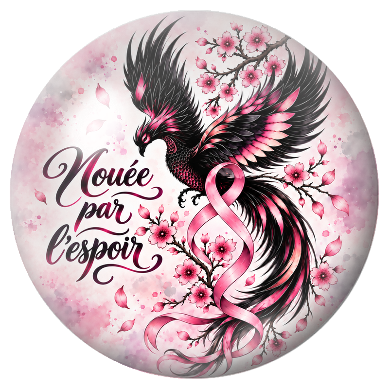 Cabochon en Verre Illustré Phénix Nouée par l’Espoir 12 à 25mm pour la Création de Bijoux Fantaisie - DIY