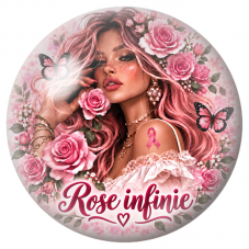 Cabochon en Verre Illustré Femme Rose Infinie 12 à 25mm pour la Création de Bijoux Fantaisie - DIY