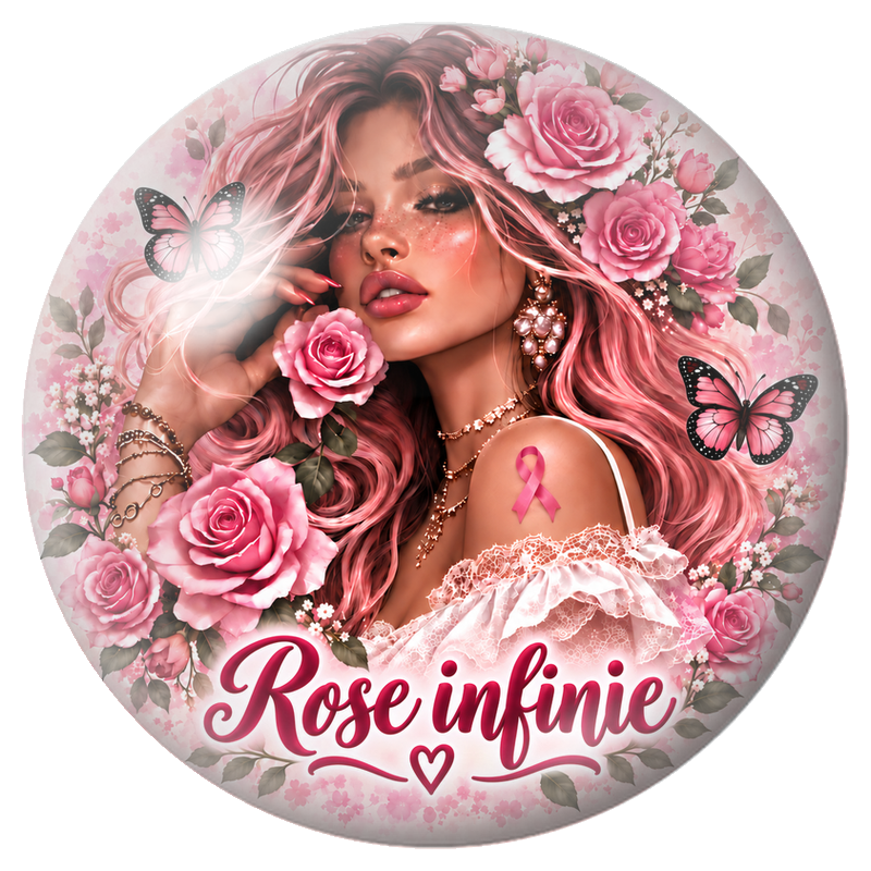 Cabochon en Verre Illustré Femme Rose Infinie 12 à 25mm pour la Création de Bijoux Fantaisie - DIY