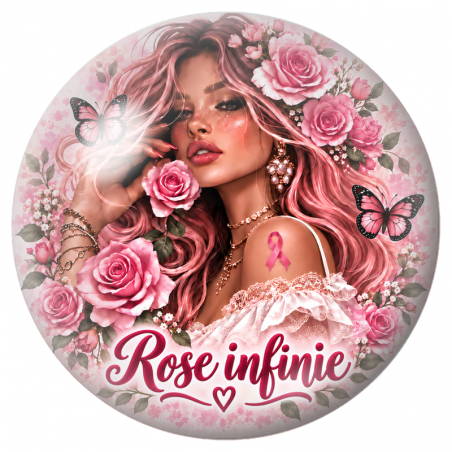 Cabochon en Verre Illustré Femme Rose Infinie 12 à 25mm