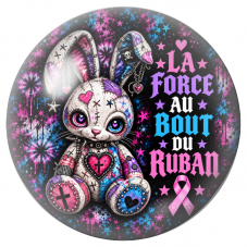Cabochon en Verre Illustré Lapin Gothique La Force au Bout du Ruban 12 à 25mm pour la Création de Bijoux Fantaisie - DIY