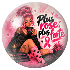 Cabochon en Verre Illustré Femme Plus Rose, Plus Forte 12 à 25mm pour la Création de Bijoux Fantaisie - DIY