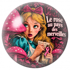 Cabochon en Verre Illustré Alice Le Rose au Pays des Merveilles 12 à 25mm pour la Création de Bijoux Fantaisie - DIY