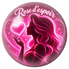 Cabochon en Verre Illustré Femme Rose d’Espoir 12 à 25mm pour la Création de Bijoux Fantaisie - DIY