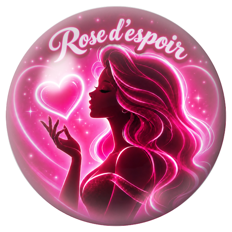 Cabochon en Verre Illustré Femme Rose d’Espoir 12 à 25mm pour la Création de Bijoux Fantaisie - DIY