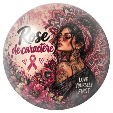 Cabochon en Verre Illustré Femme Rose de Caractère 12 à 25mm