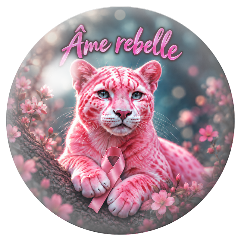 Cabochon en Verre Illustré Tigre Rose Âme Rebelle 12 à 25mm pour la Création de Bijoux Fantaisie - DIY