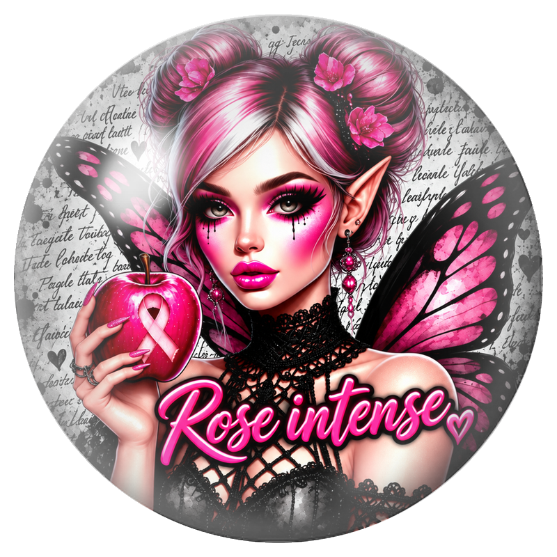 Cabochon en Verre Illustré Fée Gothique Rose Intense 12 à 25mm pour la Création de Bijoux Fantaisie - DIY