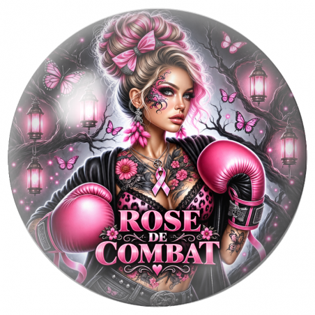 Cabochon en Verre Illustré Boxeuse Rose de Combat 12 à 25mm