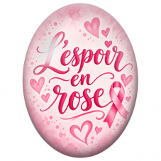 Cabochon en Verre Illustré L’Espoir en Rose 13x18, 18x25 ou 30x40mm pour la Création de Bijoux Fantaisie - DIY