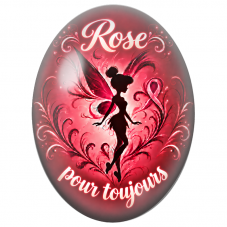 Cabochon en Verre Illustré Fée Rose Pour Toujours 13x18, 18x25 ou 30x40mm pour la Création de Bijoux Fantaisie - DIY