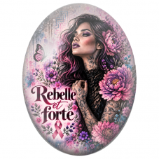 Cabochon en Verre Illustré Femme Rebelle et Forte 13x18, 18x25 ou 30x40mm pour la Création de Bijoux Fantaisie - DIY