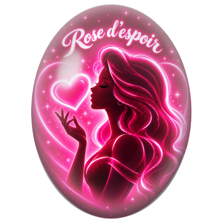 Cabochon en Verre Illustré Femme Rose d’Espoir 13x18, 18x25 ou 30x40mm