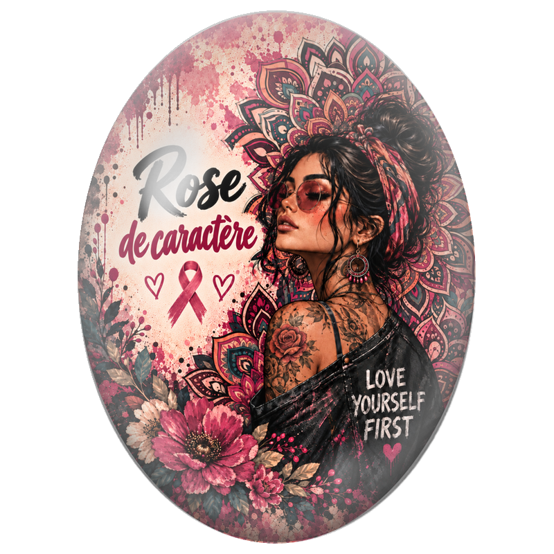 Cabochon en Verre Illustré Femme Rose de Caractère 13x18, 18x25 ou 30x40mm pour la Création de Bijoux Fantaisie - DIY