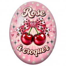 Cabochon en Verre Illustré Rose à Croquer 13x18, 18x25 ou 30x40mm pour la Création de Bijoux Fantaisie - DIY