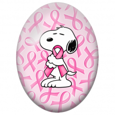 Cabochon en Verre Illustré Petit Chien Blanc au Ruban Rose 13x18, 18x25 ou 30x40mm pour la Création de Bijoux Fantaisie - DIY