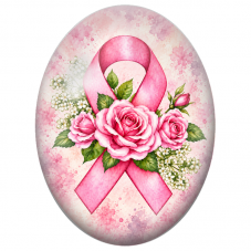 Cabochon en Verre Illustré Ruban Rose au Bouquet de Roses 13x18, 18x25 ou 30x40mm pour la Création de Bijoux Fantaisie - DIY