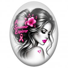 Cabochon en Verre Illustré Femme Aimer Soutenir Espérer 13x18, 18x25 ou 30x40mm pour la Création de Bijoux Fantaisie - DIY