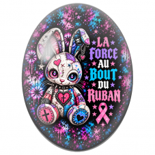 Cabochon en Verre Illustré Lapin Gothique La Force au Bout du Ruban 13x18, 18x25 ou 30x40mm pour la Création de Bijoux Fantaisie
