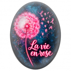 Cabochon en Verre Illustré Pissenlit La Vie en Rose 13x18, 18x25 ou 30x40mm pour la Création de Bijoux Fantaisie - DIY