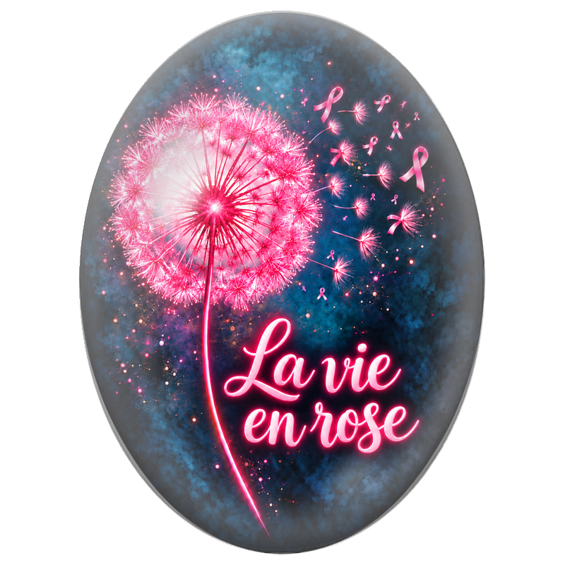 Cabochon en Verre Illustré Pissenlit La Vie en Rose 13x18, 18x25 ou 30x40mm pour la Création de Bijoux Fantaisie - DIY