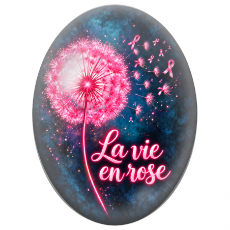 Cabochon en Verre Illustré Pissenlit La Vie en Rose 13x18, 18x25 ou 30x40mm