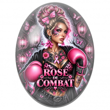 Cabochon en Verre Illustré Boxeuse Rose de Combat 13x18, 18x25 ou 30x40mm pour la Création de Bijoux Fantaisie - DIY