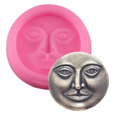 Moule en Silicone Visage de Lune 29mm Fimo Résine Gâteau pour la Création de Bijoux Fantaisie - DIY