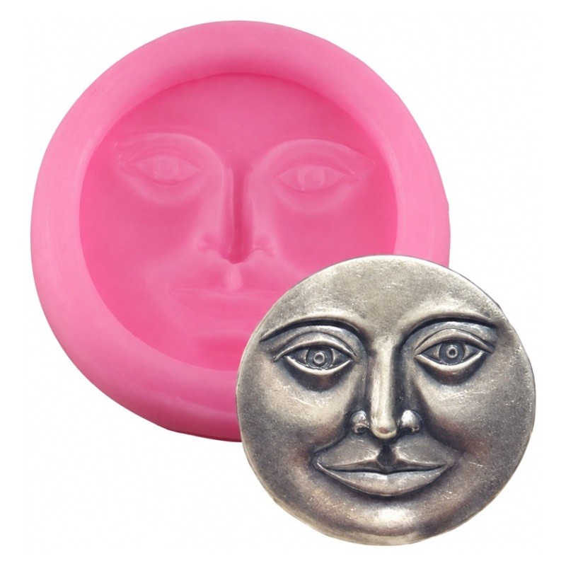 Moule en Silicone Visage de Lune 29mm Fimo Résine Gâteau