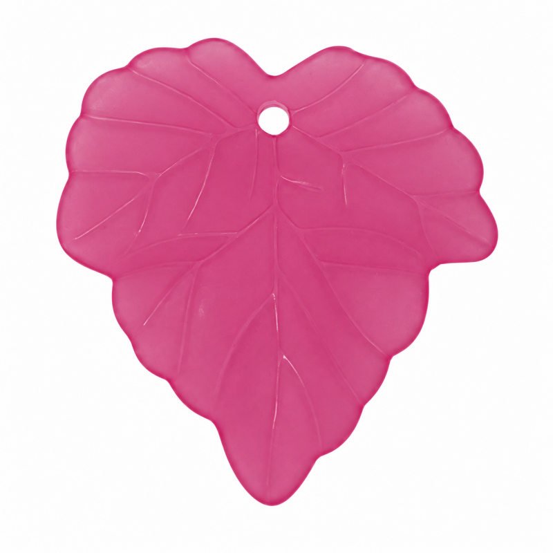 10 Breloques Feuilles en Acrylique Fuchsia 24x22 mm pour la Création de Bijoux Fantaisie - DIY