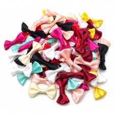 80 Nœuds en Satin Multicolore 40x25mm pour la Création de Bijoux Fantaisie - DIY