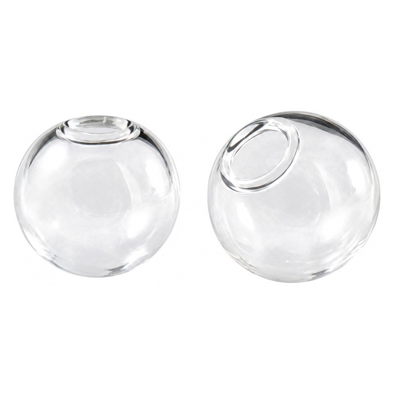2 Globes en Verre Transparent à Remplir 12mm