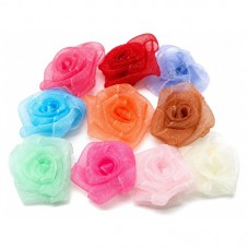 40 Appliques Roses en Organza Multicolore 20mm pour la Création de Bijoux Fantaisie - DIY