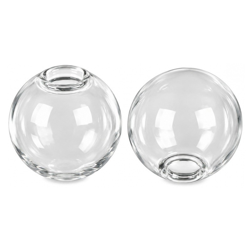 2 Globes en Verre Transparent à Remplir 14mm