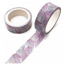 Masking Tape Washi Feuilles Mauves 15mm x 5m pour la Création de Bijoux Fantaisie - DIY