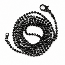 Collier Chaîne à Bille Noir 65cm