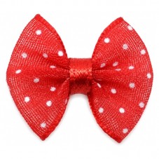 5 Nœuds à Pois en Organza Rouge 20x23mm pour la Création de Bijoux Fantaisie - DIY