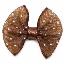 5 Nœuds à Pois en Organza Chocolat 20x23mm pour la Création de Bijoux Fantaisie - DIY