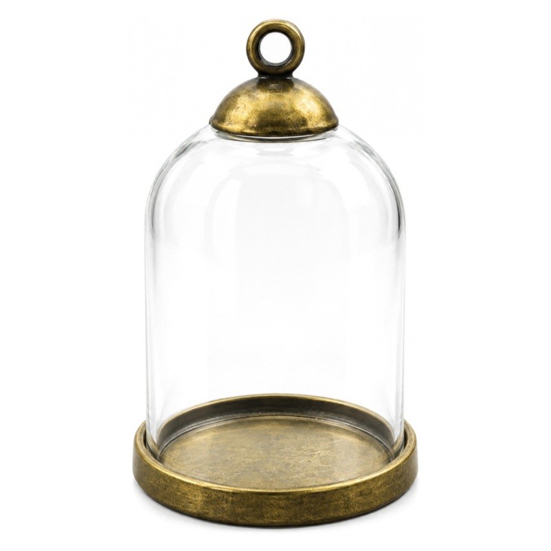 Globe en Verre avec Socle et Attache Bronze 30x20mm