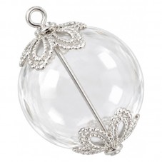 Kit Globe en Verre 20mm avec Coupelles et Tige Argentées pour la Création de Bijoux Fantaisie - DIY