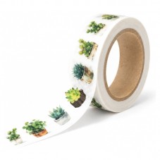 Masking Tape Washi Cactus 15mm x 10m pour la Création de Bijoux Fantaisie - DIY