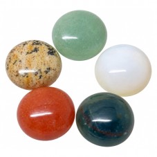 5 Cabochons en Pierre Naturelle Coloris Aléatoires 12mm pour la Création de Bijoux Fantaisie - DIY