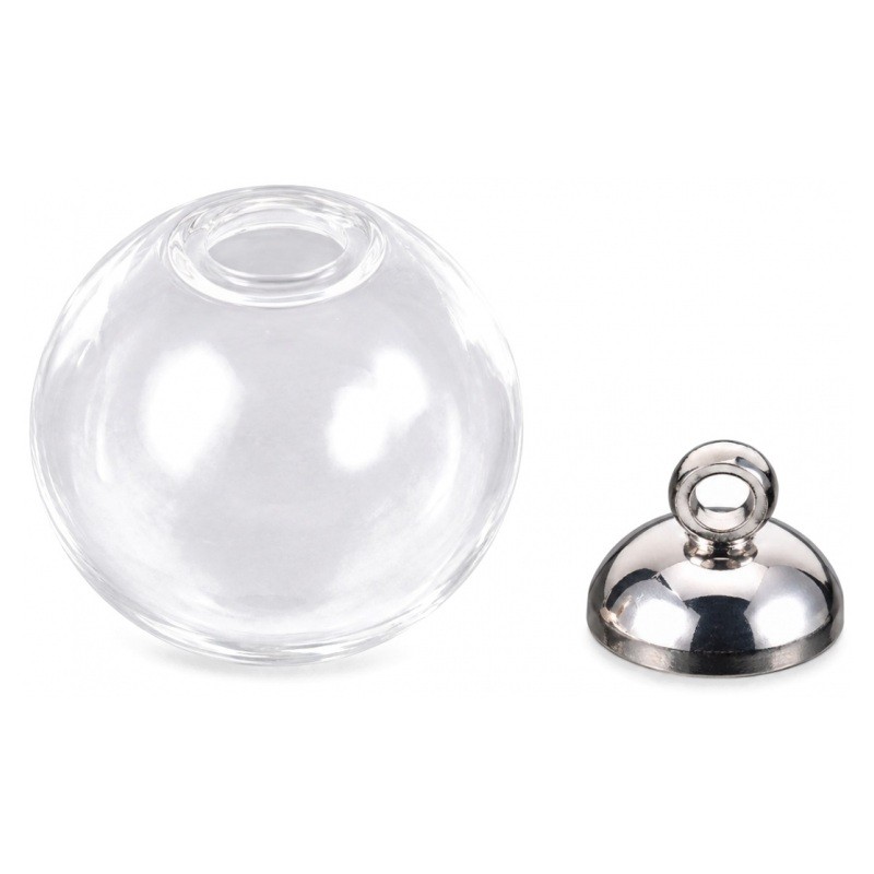 Globe en Verre 20mm avec Attache Argentée 8mm